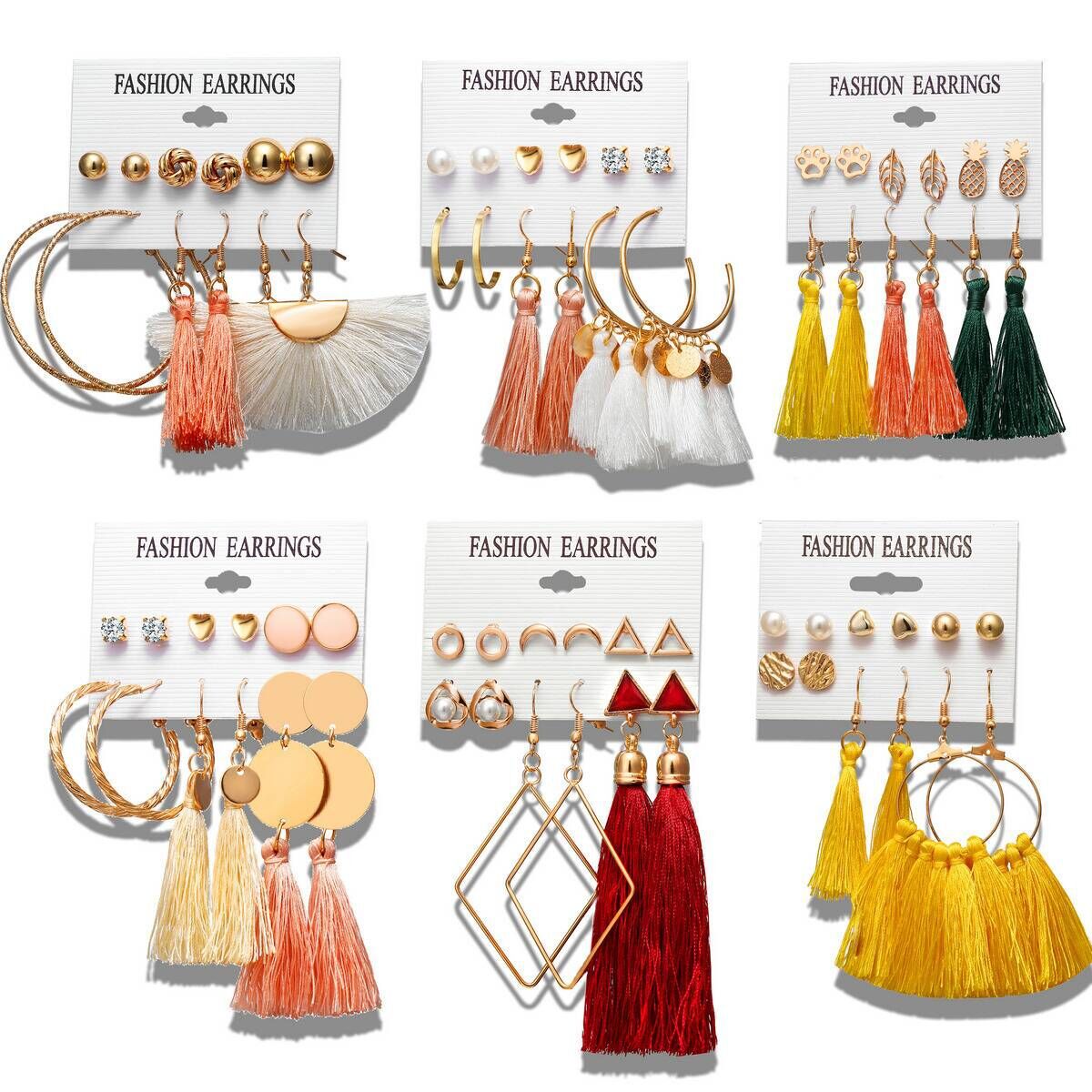 Women's Personality Fashion Tassel Bohemian Flower Earrings