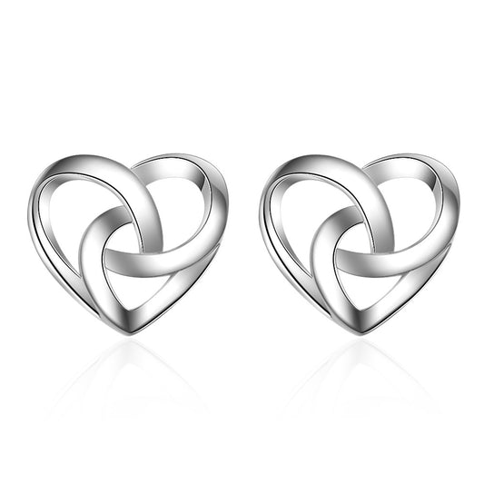 Women's Heart Heart-shaped Hollow Simple Small Cold Earrings