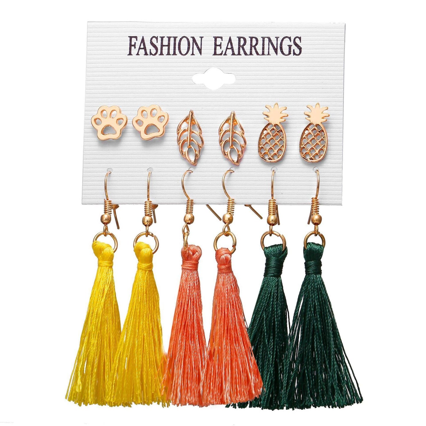 Women's Personality Fashion Tassel Bohemian Flower Earrings