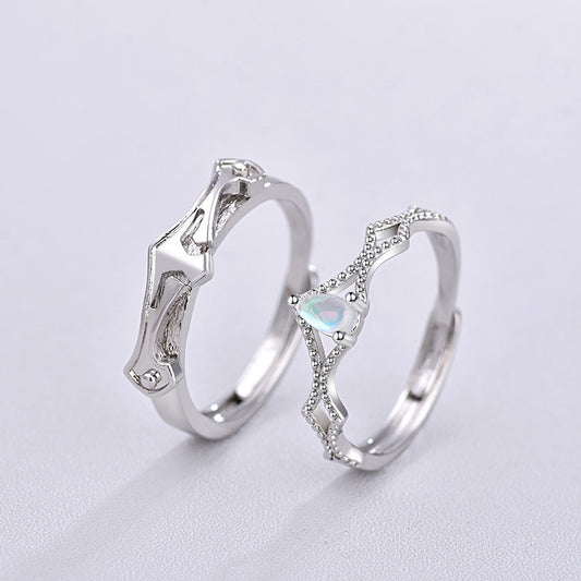 Dream Princess And Knight Couple Simple Opening Popular Ornament Rings