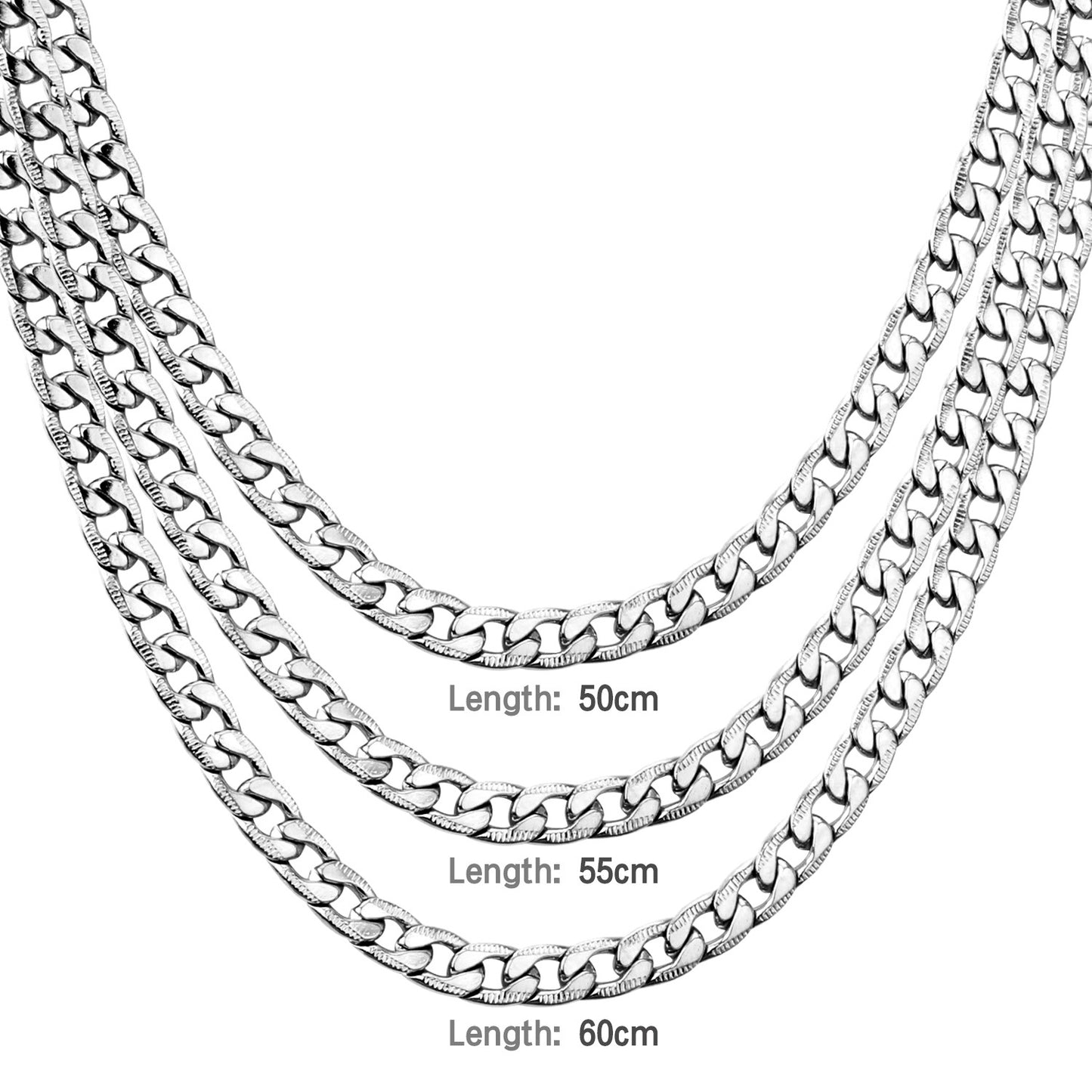 Men's Hip Hop Wide Stainless Steel Electroplated Jewelry Set