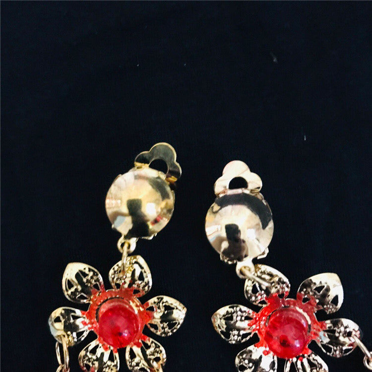 Craft Belly Dance With Plum Flower Costume Ear Clip