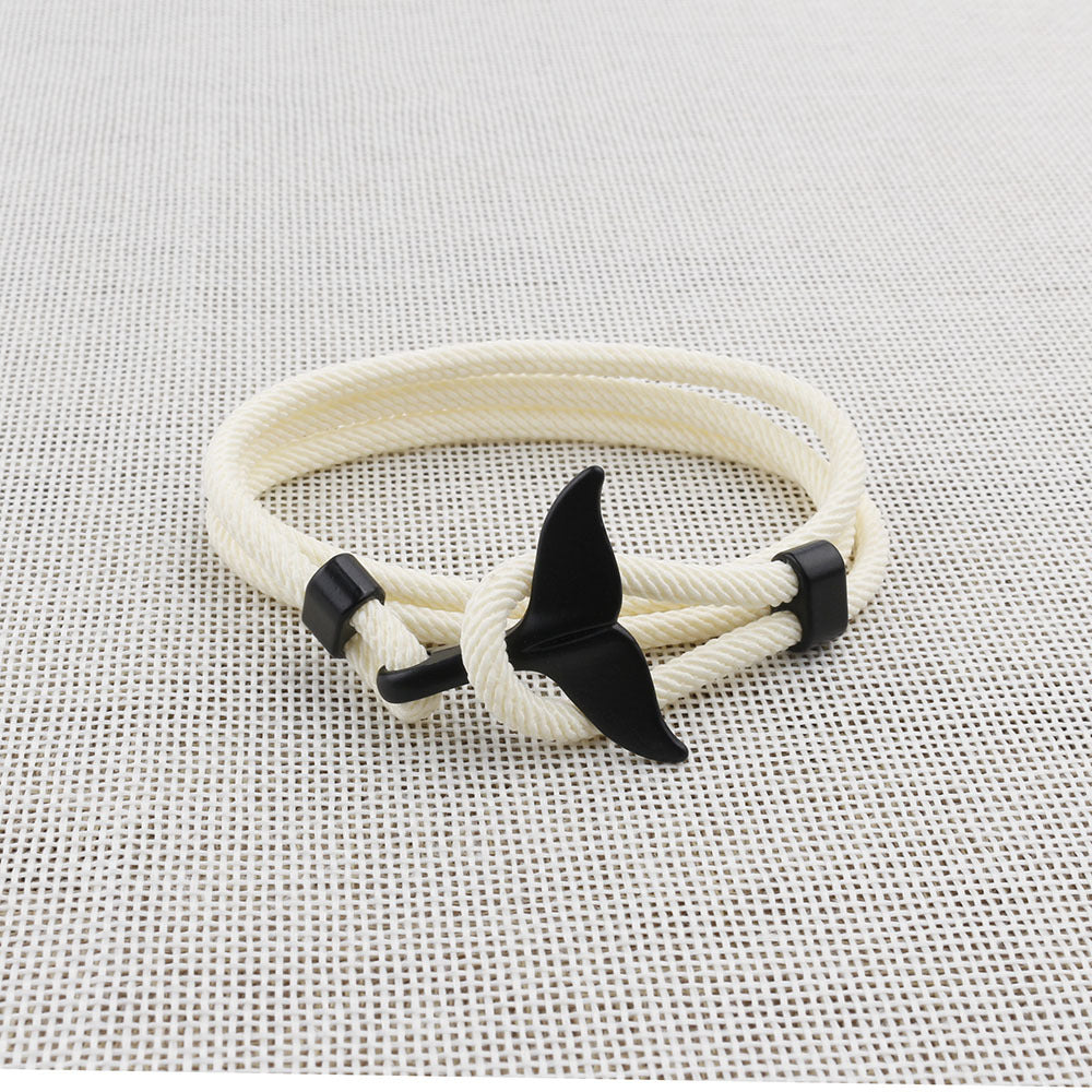 Bracelets d'amoureux de la vie en queue de baleine, style ancre