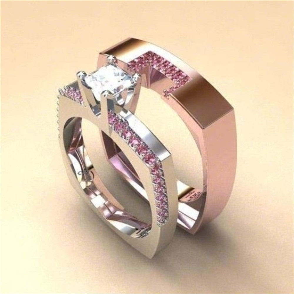 Super Creative Style Pink Topaz Rose Ring