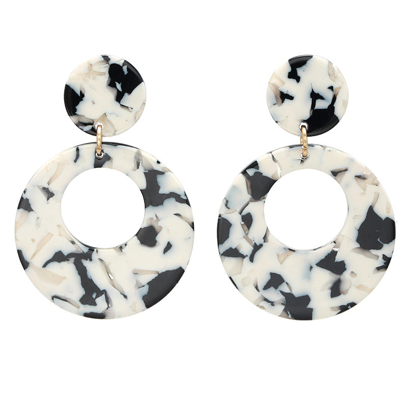 Women's Creative Round Acetate Acrylic Fashion Multicolor Earrings