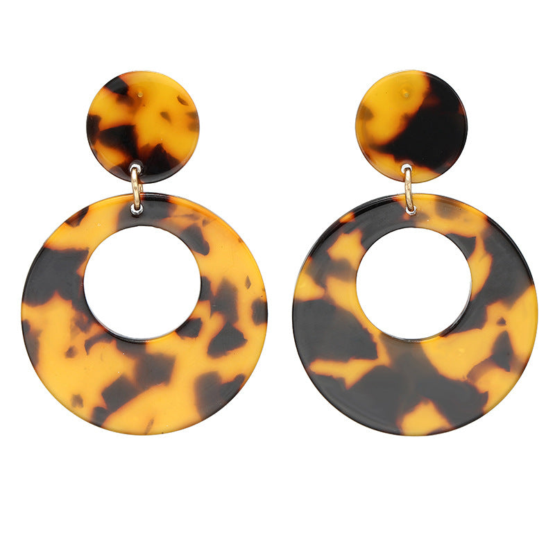 Women's Creative Round Acetate Acrylic Fashion Multicolor Earrings