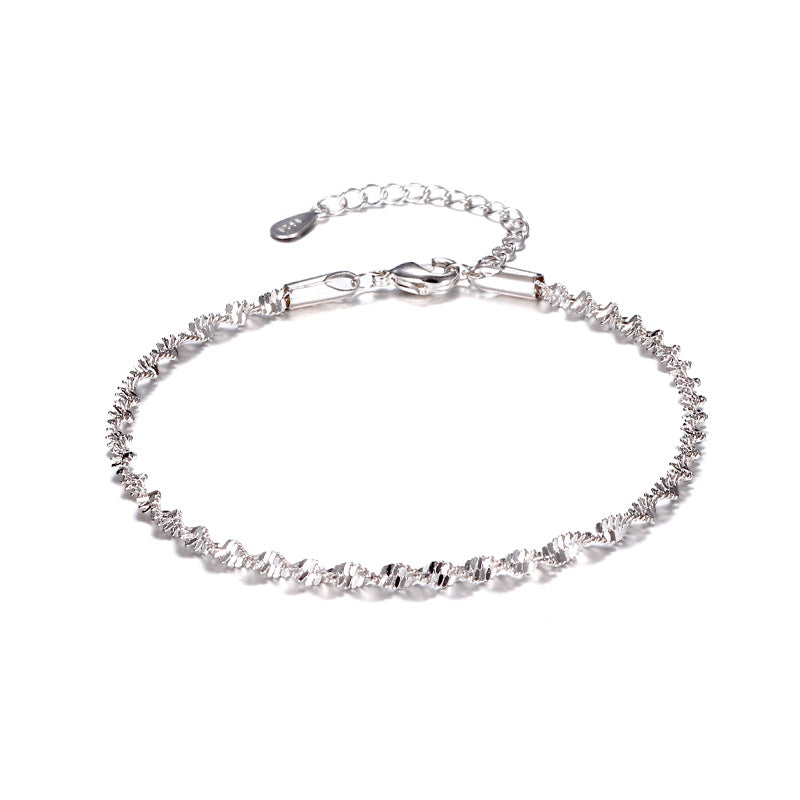 Damen vergoldete Sterling Silber Twisted Caterpillar koreanischen Stil Mode beliebte Armbänder