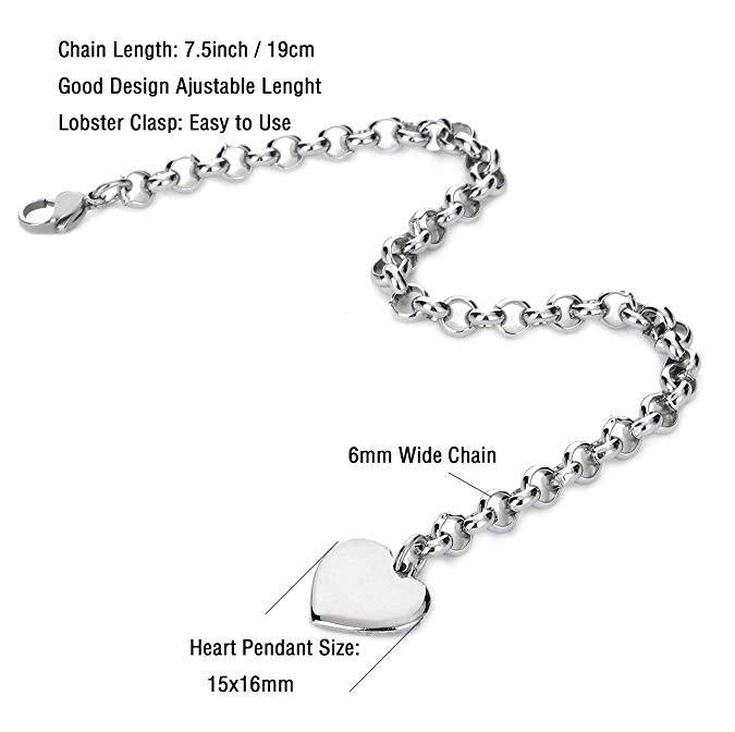 Creative Love Heart-shaped English Letter Ornament Bracelets