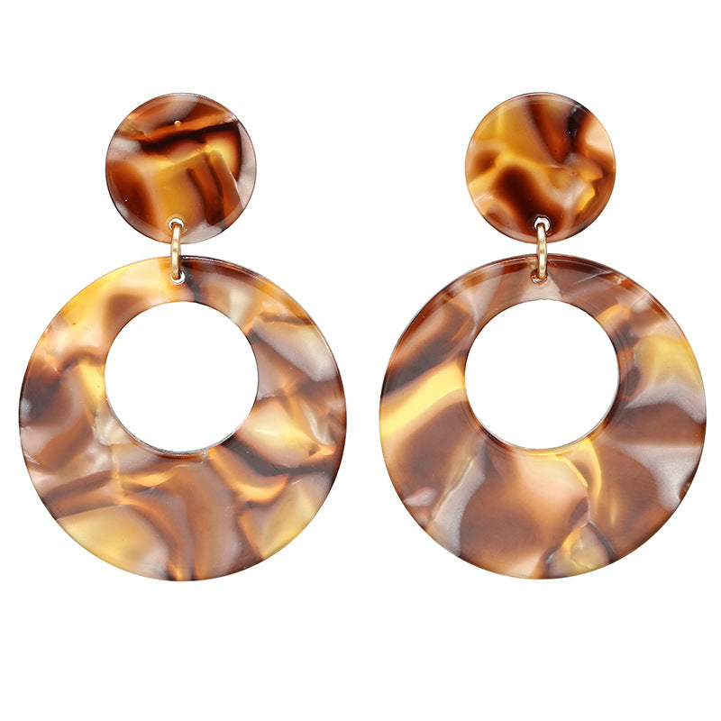 Women's Creative Round Acetate Acrylic Fashion Multicolor Earrings