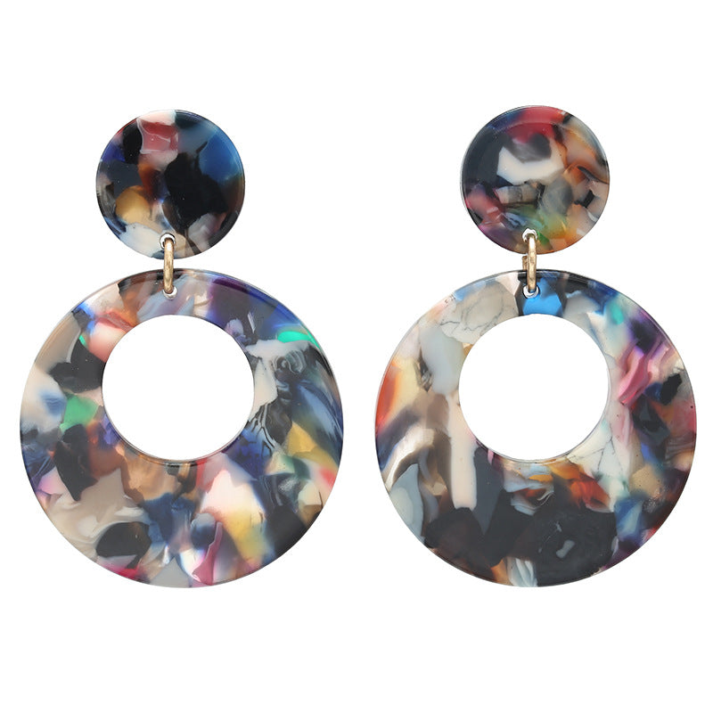 Women's Creative Round Acetate Acrylic Fashion Multicolor Earrings