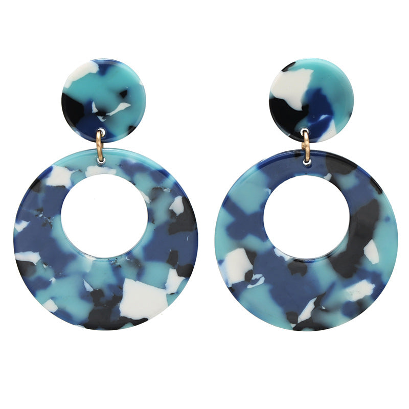 Women's Creative Round Acetate Acrylic Fashion Multicolor Earrings