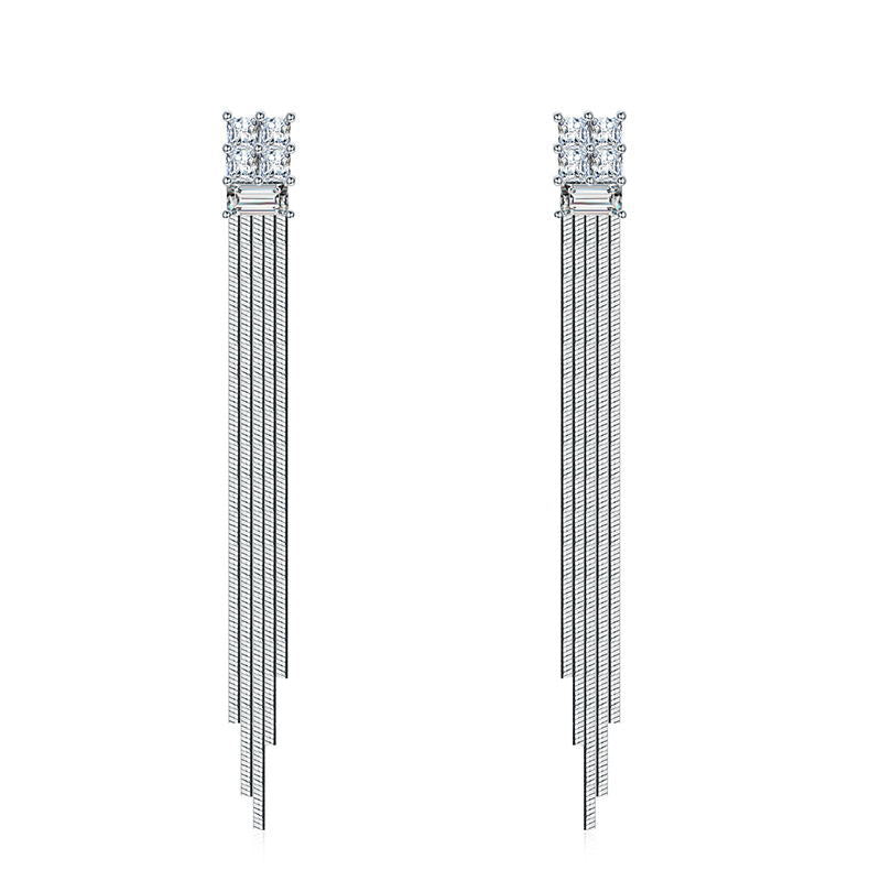 Sier Needle Li Duo Small Slim Earrings