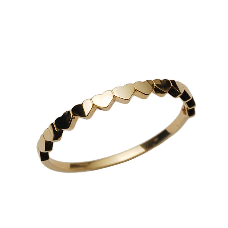 Women's Sier Gold Plated Small Heart Very Rings