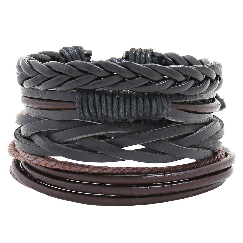 Creative Charming Ornament Braided Leather Combination Bracelets