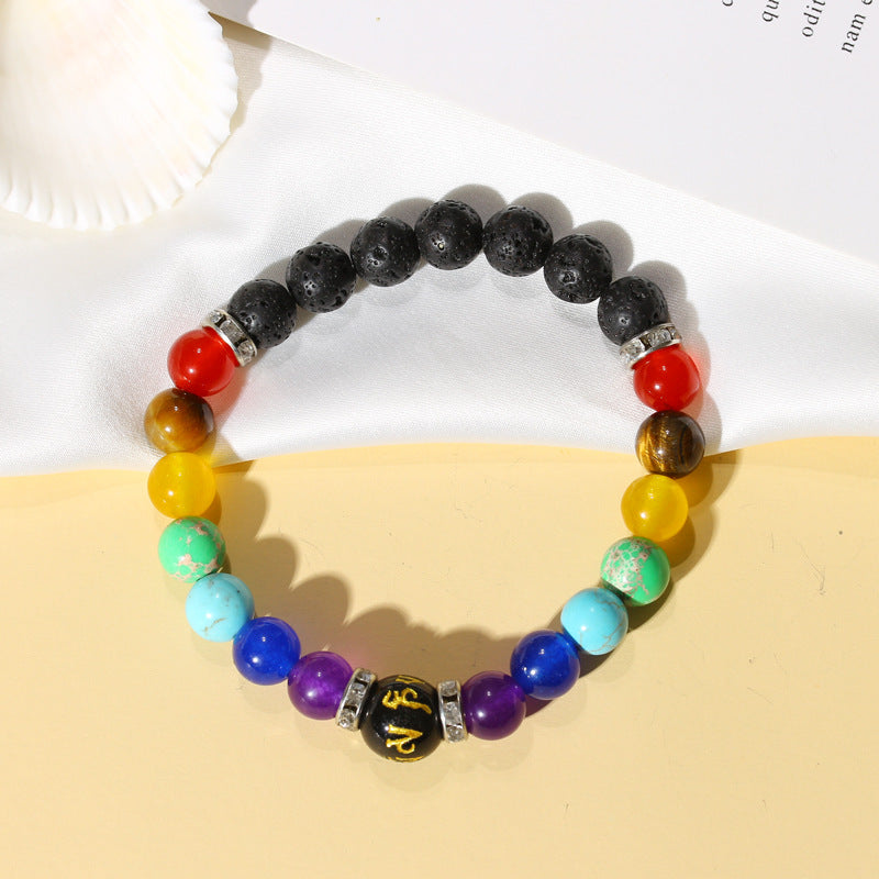 Style Volcanic Stone Colorful Frosted Handmade Bracelets