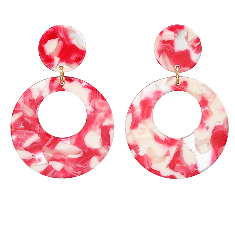 Women's Creative Round Acetate Acrylic Fashion Multicolor Earrings