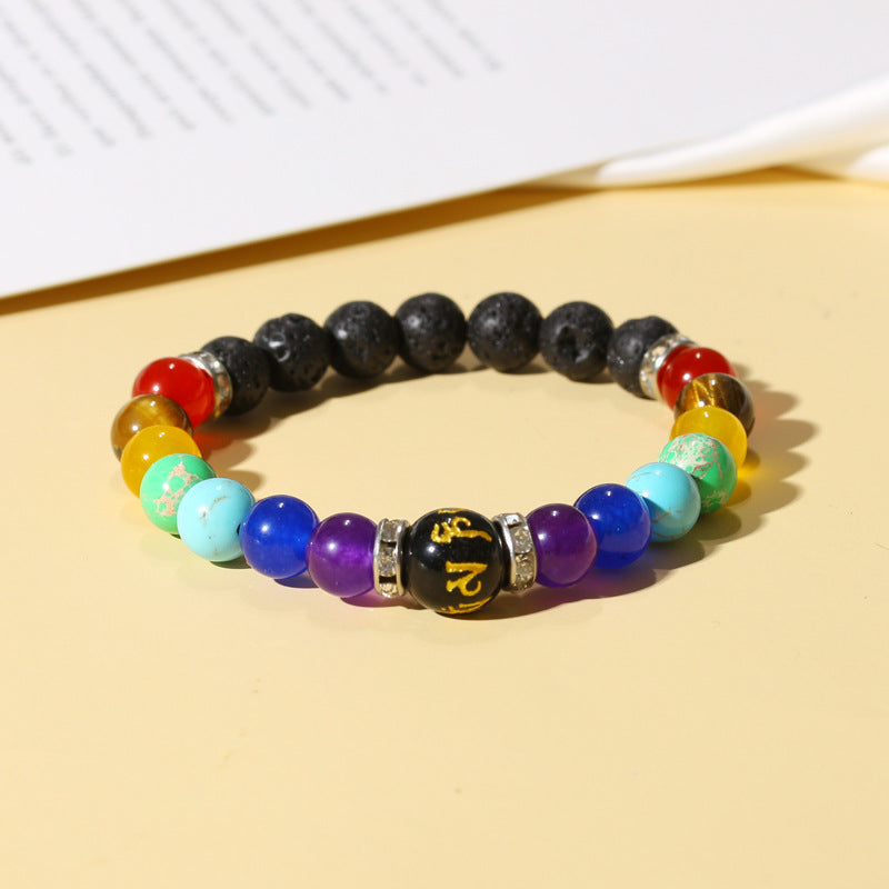 Style Volcanic Stone Colorful Frosted Handmade Bracelets