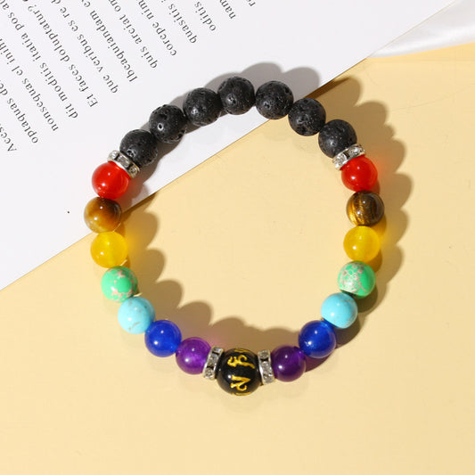 Style Volcanic Stone Colorful Frosted Handmade Bracelets