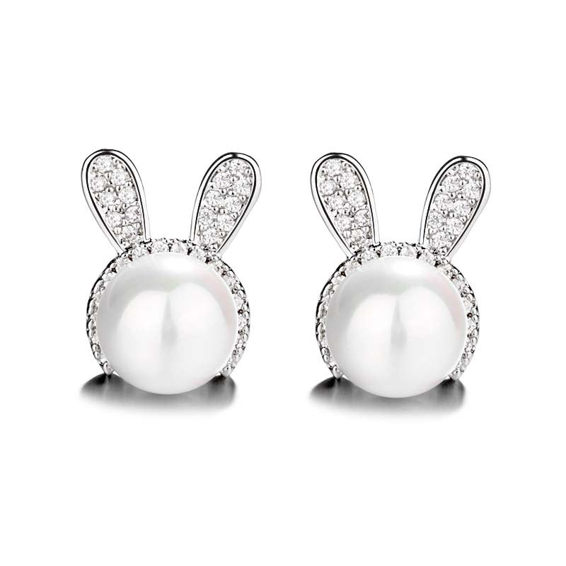 Rabbit Fashion Korean Pearl Ornament Shell Pearls Earrings