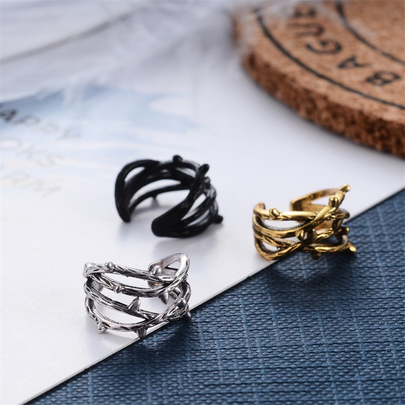 Simple Retro Double Cartilage Female Branches Ear Clip