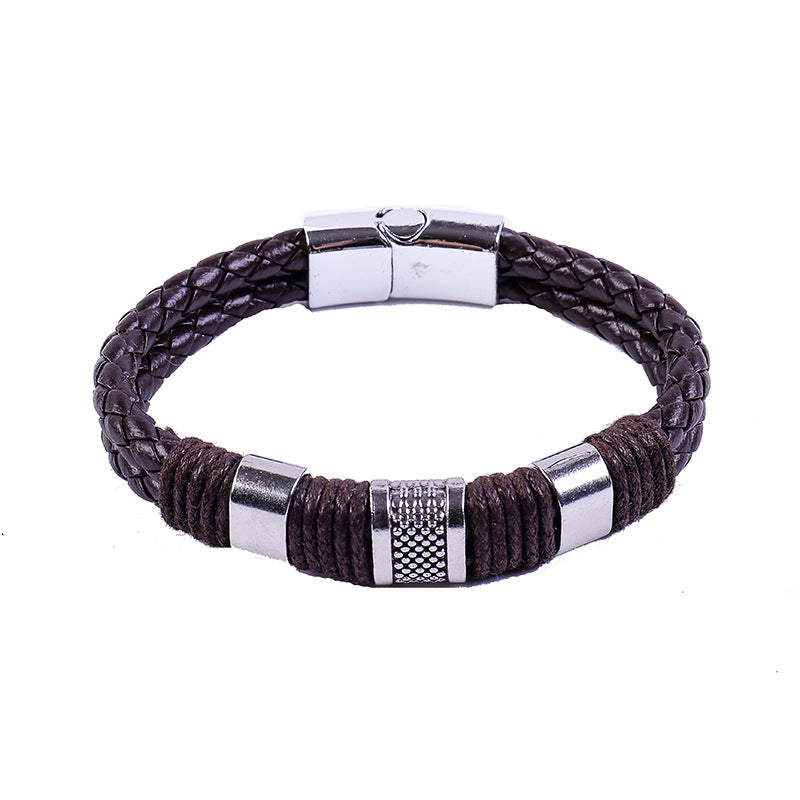 Men's Woven Leather Ornament Retro Personality All Bracelets