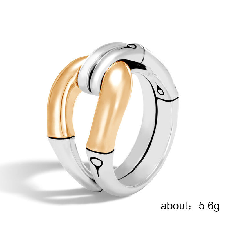 Women's Style Geometric Bone Bamboo Creative Gold Rings