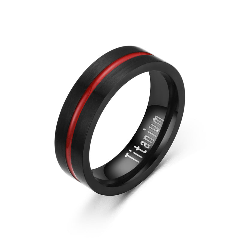 Men's Titanium Steel Black Color Fashion Couple Rings