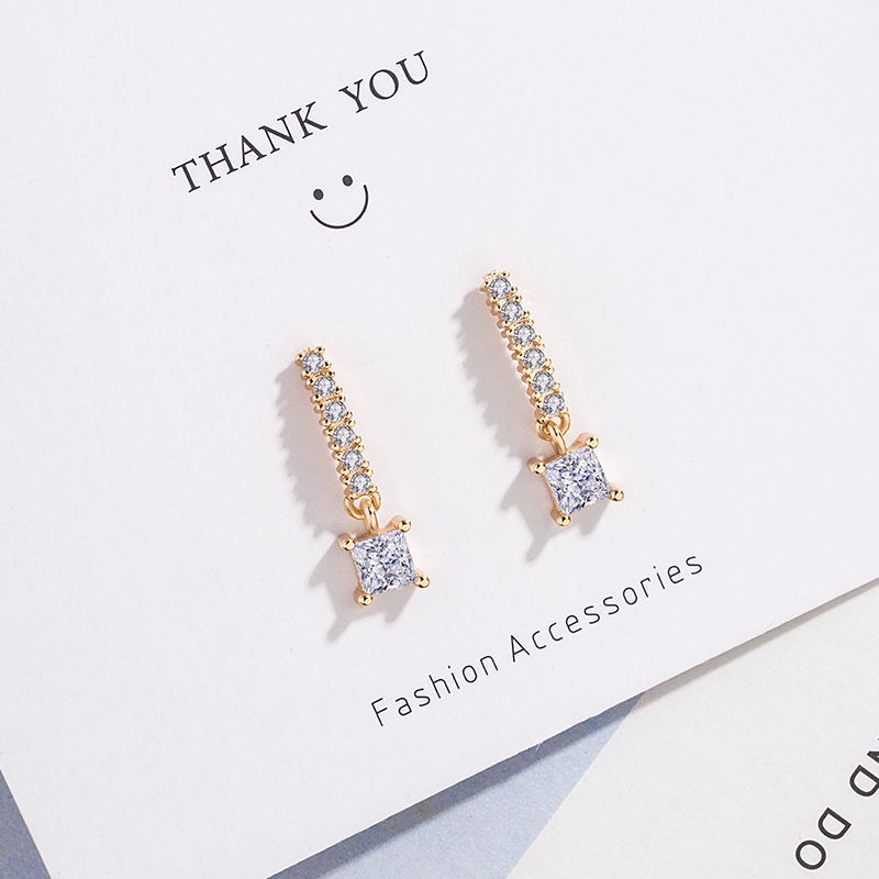 Korean Style Word Square Eardrops Fashion Earrings