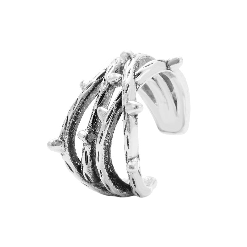 Simple Retro Double Cartilage Female Branches Ear Clip