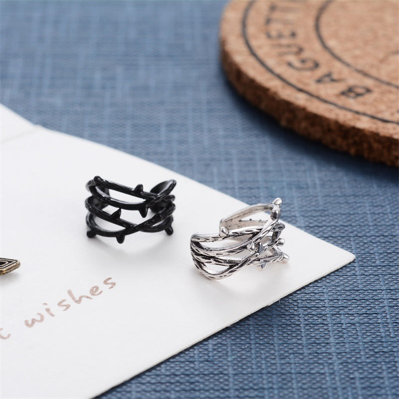 Simple Retro Double Cartilage Female Branches Ear Clip
