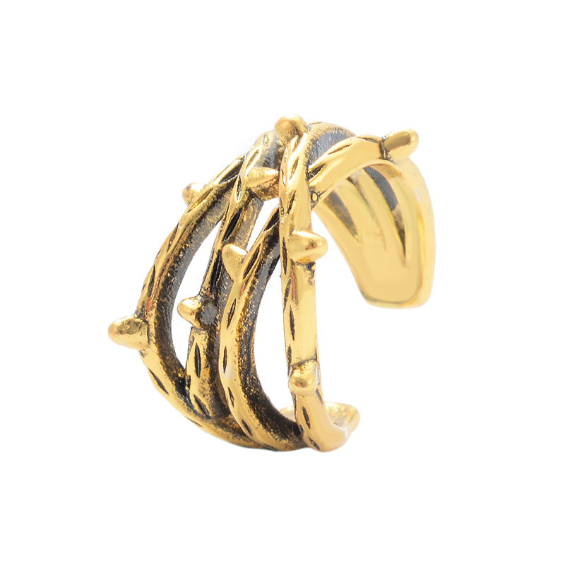 Simple Retro Double Cartilage Female Branches Ear Clip