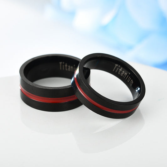 Men's Titanium Steel Black Color Fashion Couple Rings