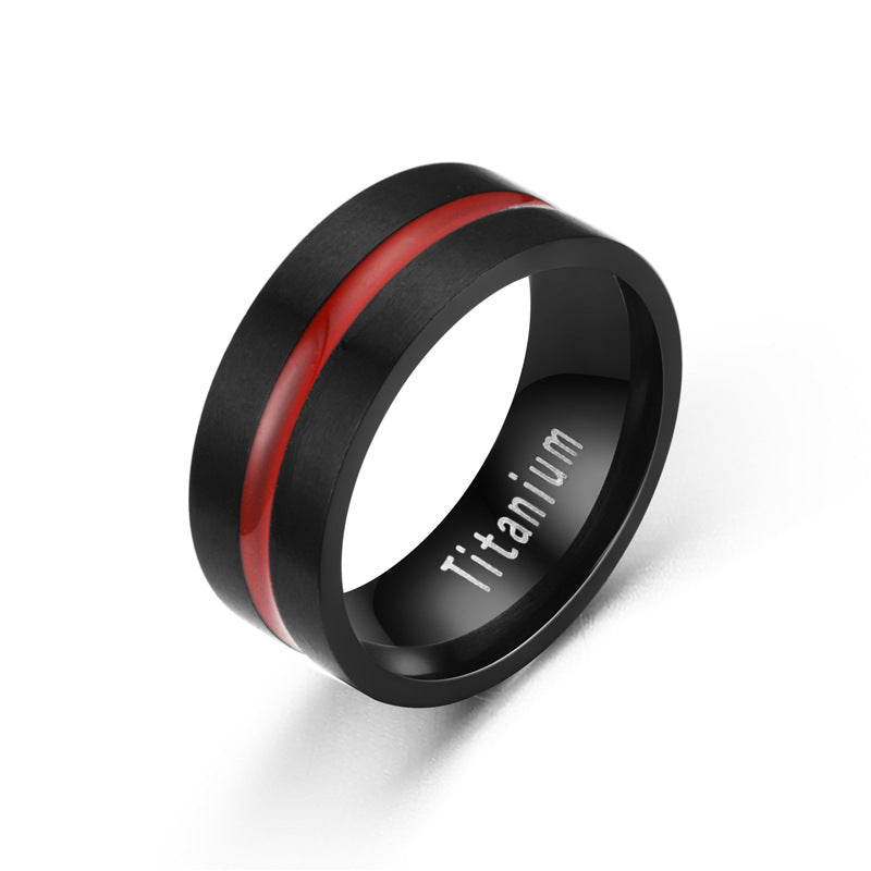 Men's Titanium Steel Black Color Fashion Couple Rings