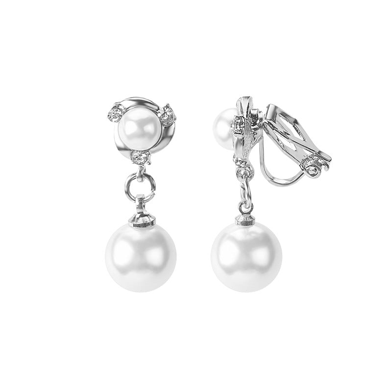 Delicate Diamond Pearl Creative Windmill Spiral Earrings