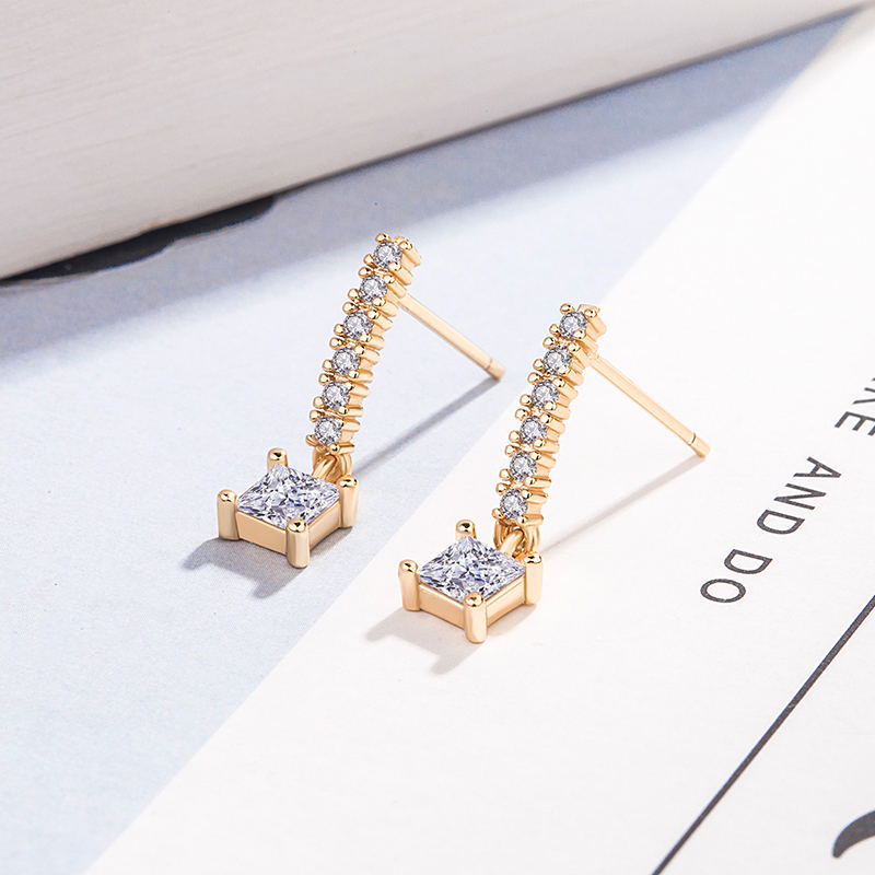 Korean Style Word Square Eardrops Fashion Earrings