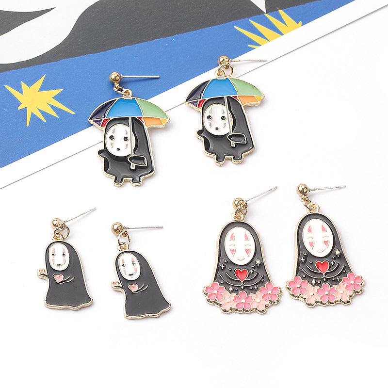 Anime No Face Man Fashion Creative Earrings