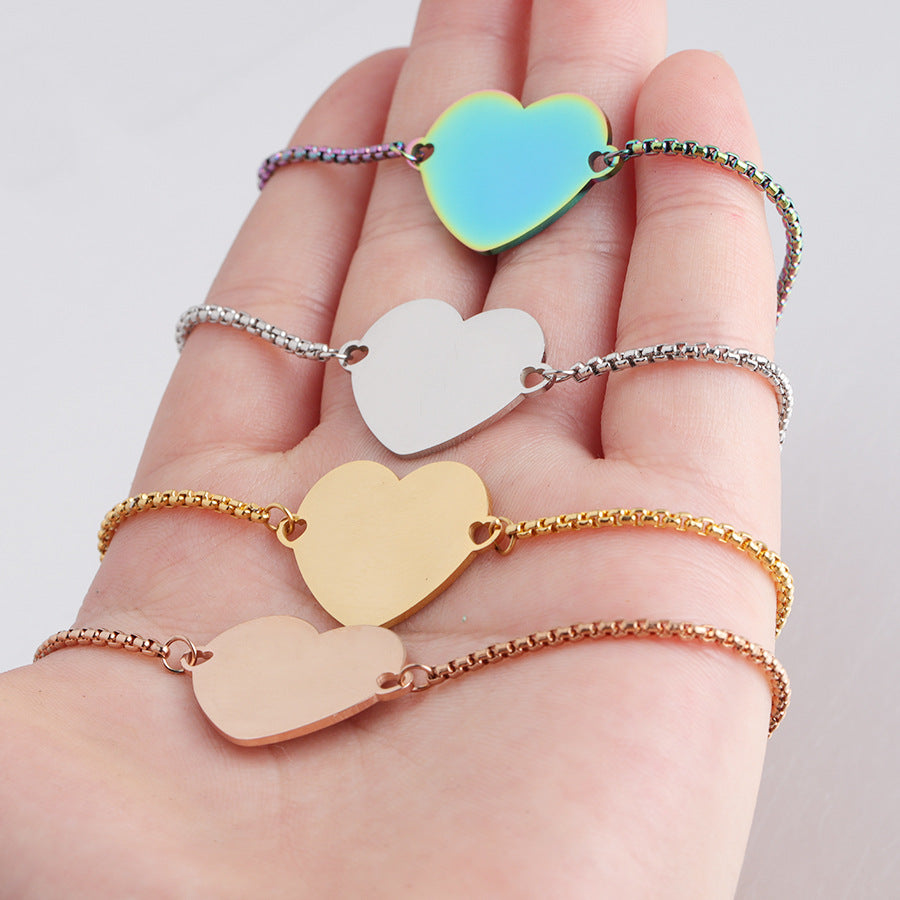 Bracelets réglables personnalisés de mode de coeur d'amour en acier