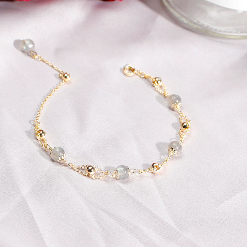 Bracelets porte-bonheur en cristal de fraise, perles d'espacement Bardo pour femmes