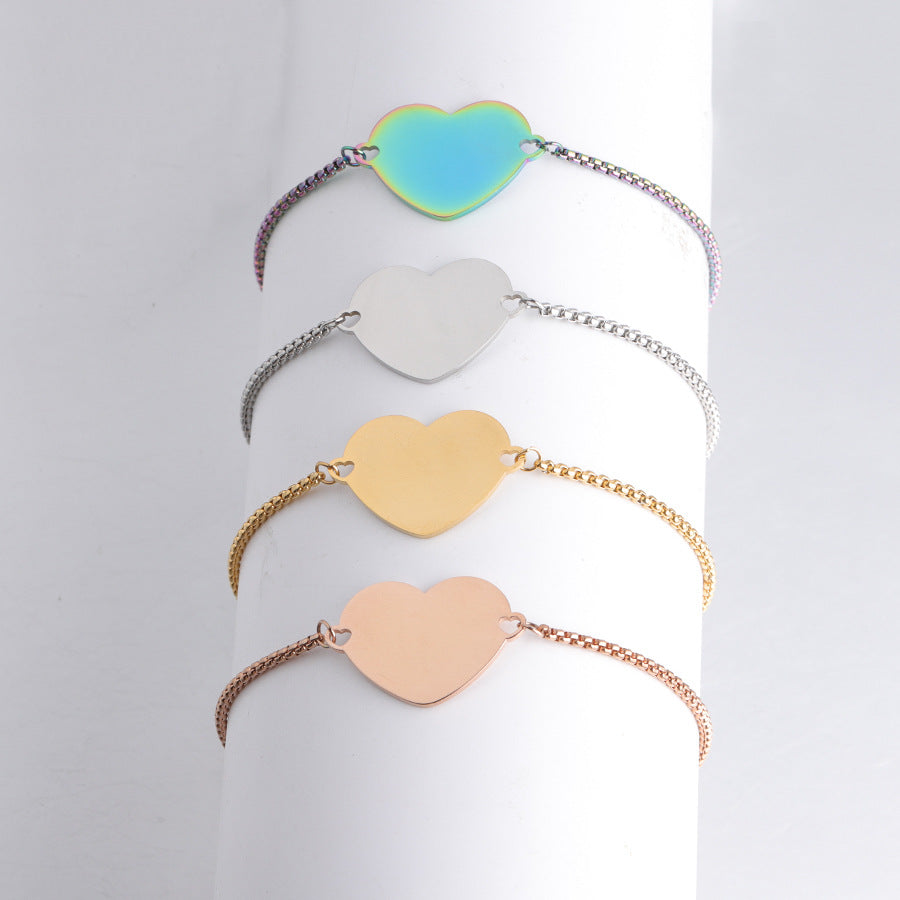 Bracelets réglables personnalisés de mode de coeur d'amour en acier