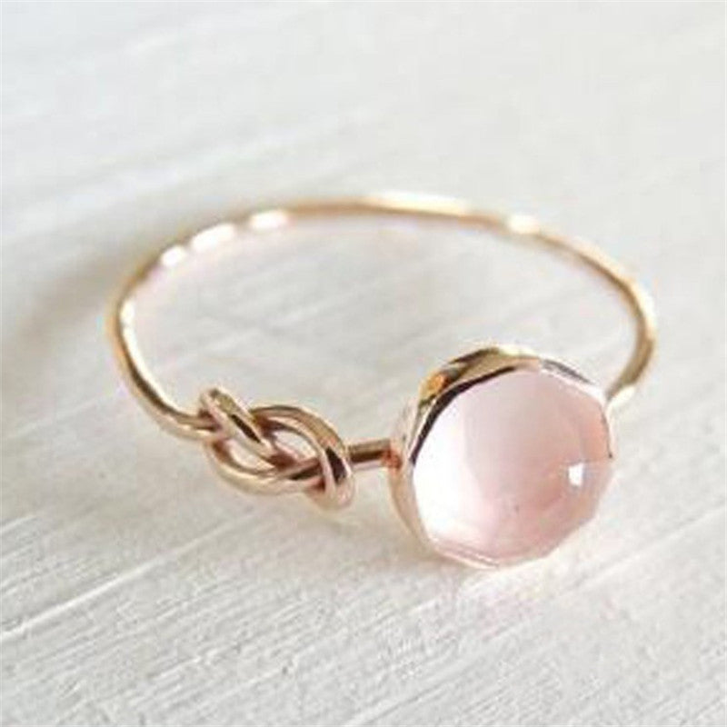 Ornament Fashion Pink Imitation Moonstone Lady's Rings