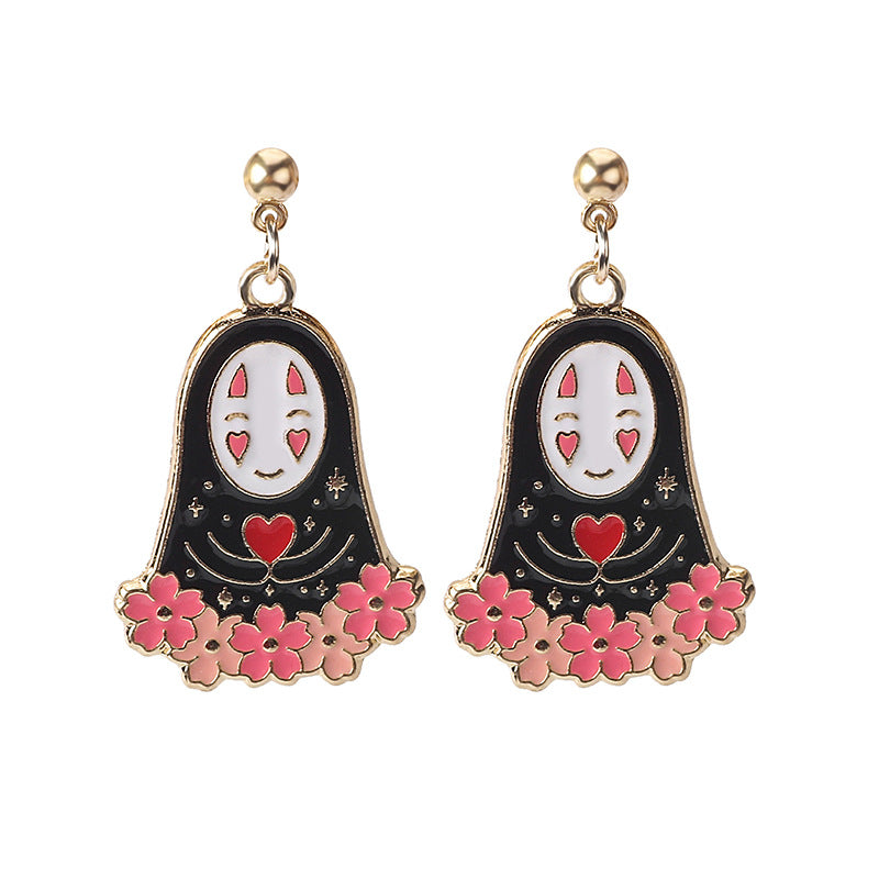 Anime No Face Man Fashion Creative Earrings