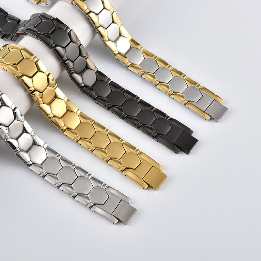 Men's Fashion Room Gold Double Row Magnet Bracelets