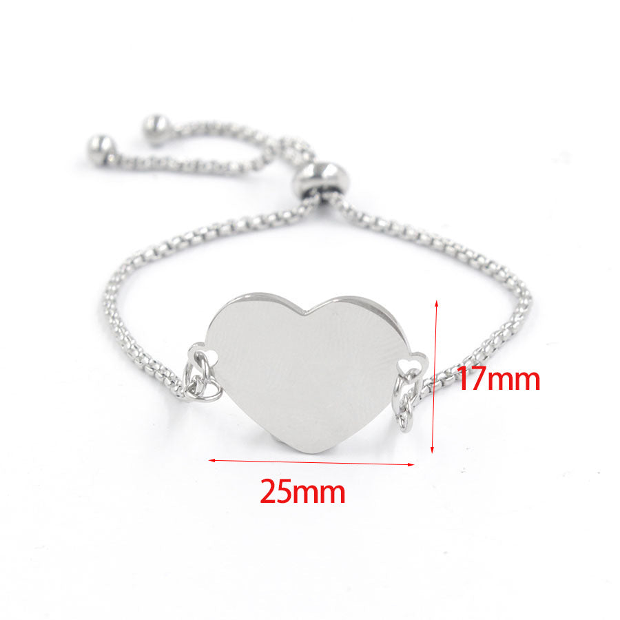 Steel Love Heart Fashion Personalized Adjustable Bracelets