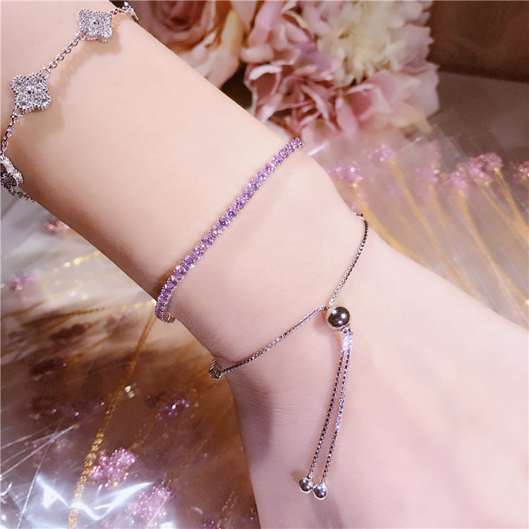 Zircon Pull Star Wind Pink Diamond Bracelets