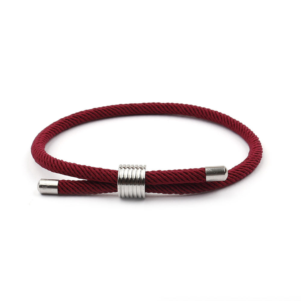 Bracelets de mode en acier titane avec corde rouge Life