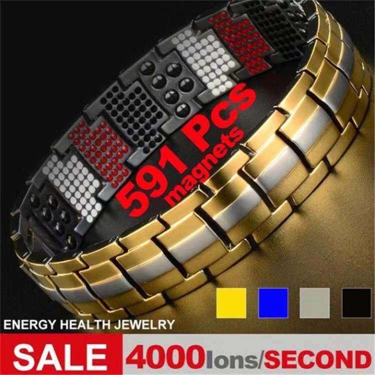 Men's Fashion Detachable Negative Ion Energy Alloy Bracelets