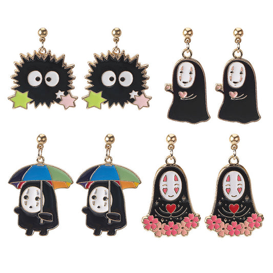 Anime No Face Man Fashion Creative Earrings