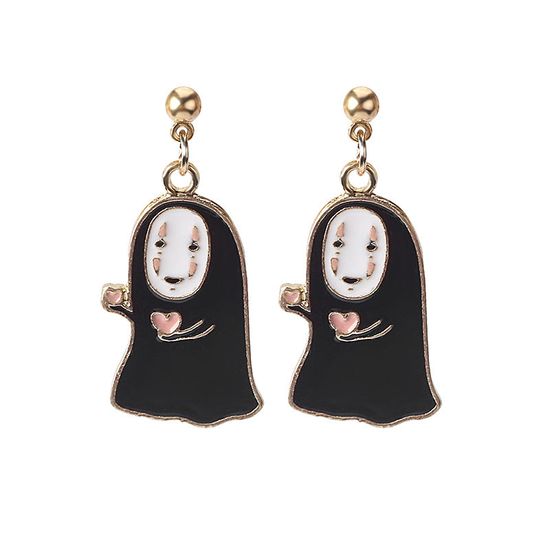 Anime No Face Man Fashion Creative Earrings