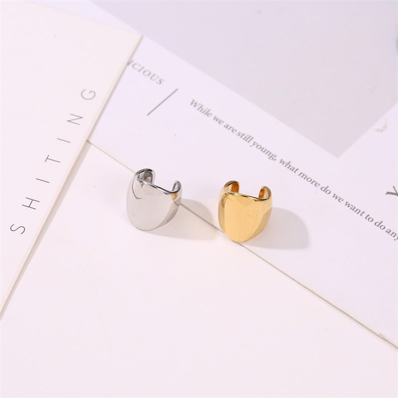 Women's & Men's Simple Metal Polished Punk Retro Geometric Rings