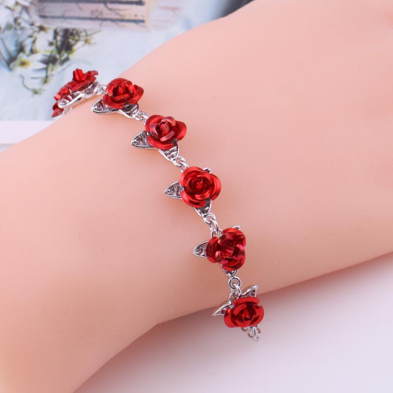 Einfache vergoldete Schmuck-Rosenarmbänder für Damen im koreanischen Stil